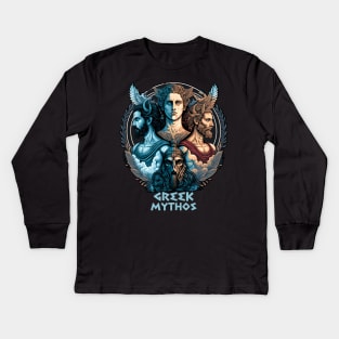 Ancient Greek Gods Mythology Action Kids Long Sleeve T-Shirt